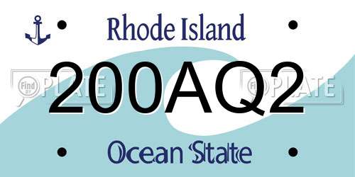 200AQ2 Rhode Island License Plate