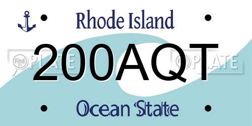 200AQT Rhode Island License Plate