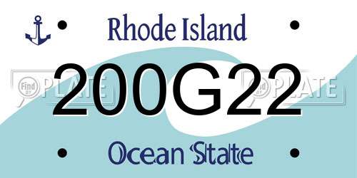 200G22 Rhode Island License Plate