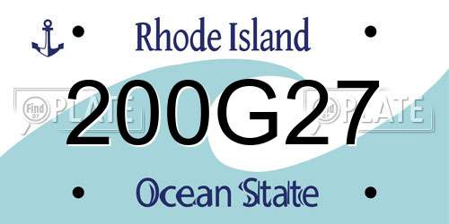 200G27 Rhode Island License Plate