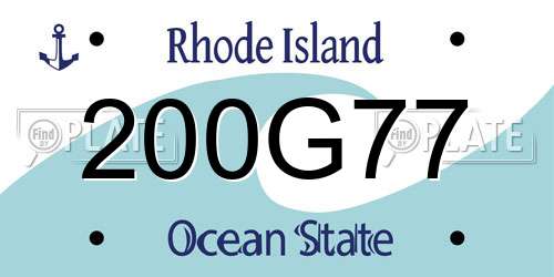 200G77 Rhode Island License Plate