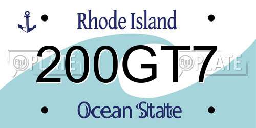 200GT7 Rhode Island License Plate