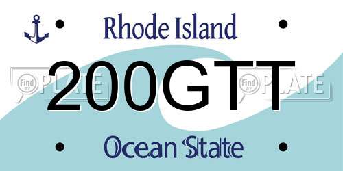 200GTT Rhode Island License Plate