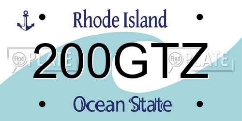 200GTZ Rhode Island License Plate