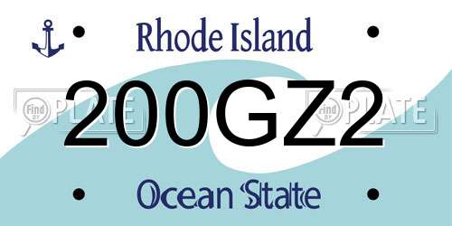 200GZ2 Rhode Island License Plate