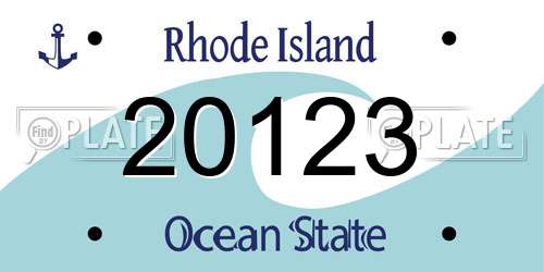 20123 Rhode Island License Plate