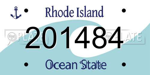 201484 Rhode Island License Plate