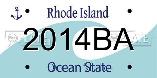 2014BA Rhode Island License Plate