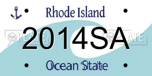 2014SA Rhode Island License Plate
