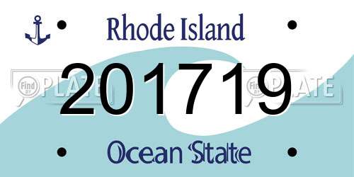 201719 Rhode Island License Plate