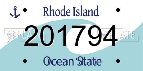 201794 Rhode Island License Plate