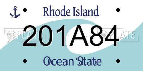 201A84 Rhode Island License Plate