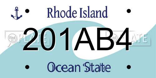 201AB4 Rhode Island License Plate