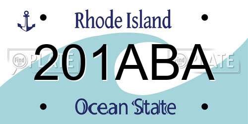 201ABA Rhode Island License Plate