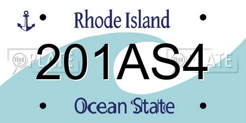 201AS4 Rhode Island License Plate