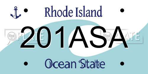 201ASA Rhode Island License Plate
