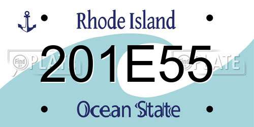 201E55 Rhode Island License Plate