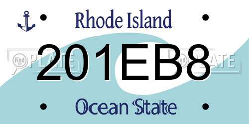 201EB8 Rhode Island License Plate