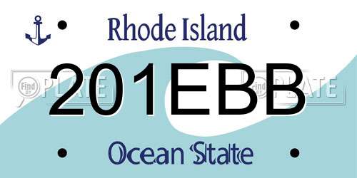 201EBB Rhode Island License Plate