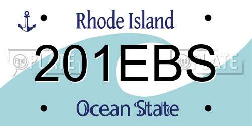 201EBS Rhode Island License Plate