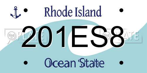 201ES8 Rhode Island License Plate
