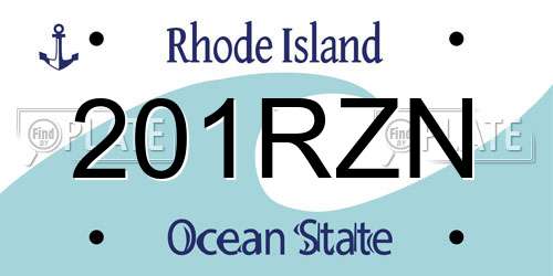 201RZN Rhode Island License Plate