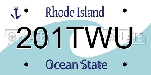 201TWU Rhode Island License Plate