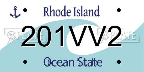 201VV2 Rhode Island License Plate