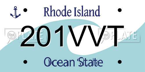 201VVT Rhode Island License Plate