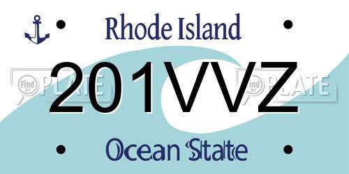 201VVZ Rhode Island License Plate