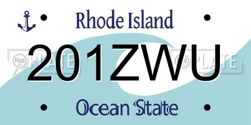 201ZWU Rhode Island License Plate