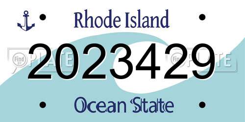 2023429 Rhode Island License Plate