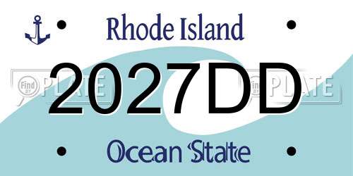 2027DD Rhode Island License Plate