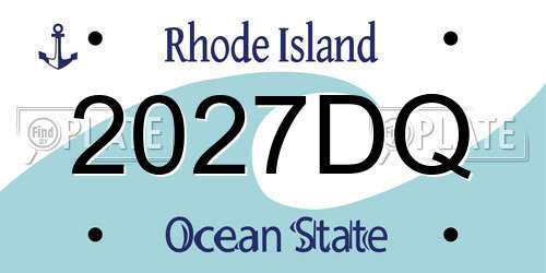 2027DQ Rhode Island License Plate