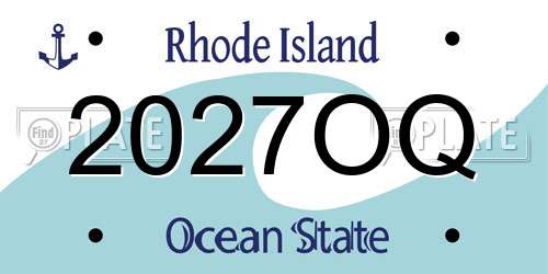 2027OQ Rhode Island License Plate