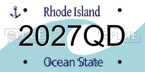 2027QD Rhode Island License Plate