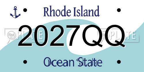 2027QQ Rhode Island License Plate