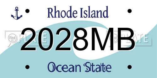 2028MB Rhode Island License Plate