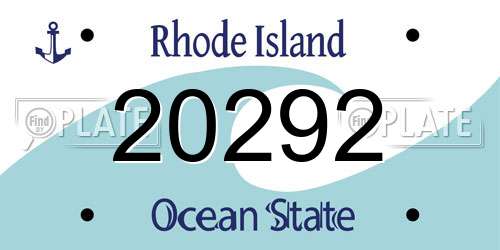 20292 Rhode Island License Plate