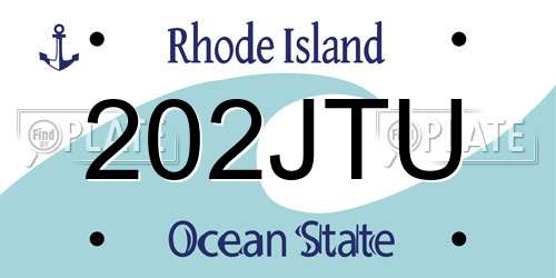 202JTU Rhode Island License Plate