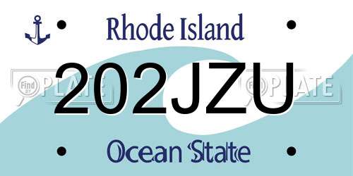 202JZU Rhode Island License Plate