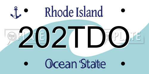 202TDO Rhode Island License Plate