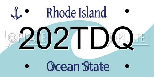 202TDQ Rhode Island License Plate