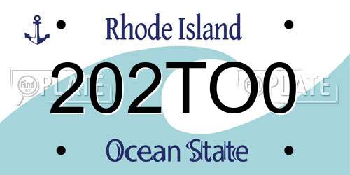 202TO0 Rhode Island License Plate
