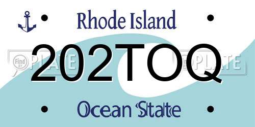 202TOQ Rhode Island License Plate