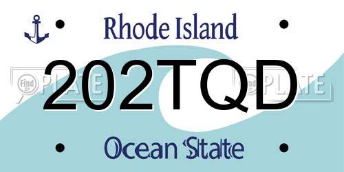 202TQD Rhode Island License Plate