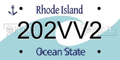 202VV2 Rhode Island License Plate