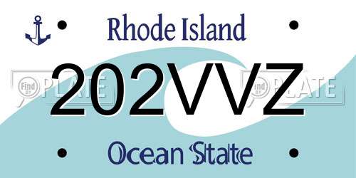 202VVZ Rhode Island License Plate