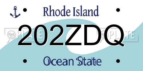 202ZDQ Rhode Island License Plate