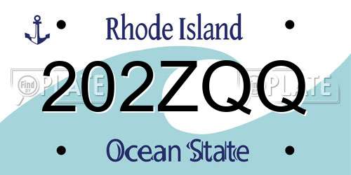 202ZQQ Rhode Island License Plate